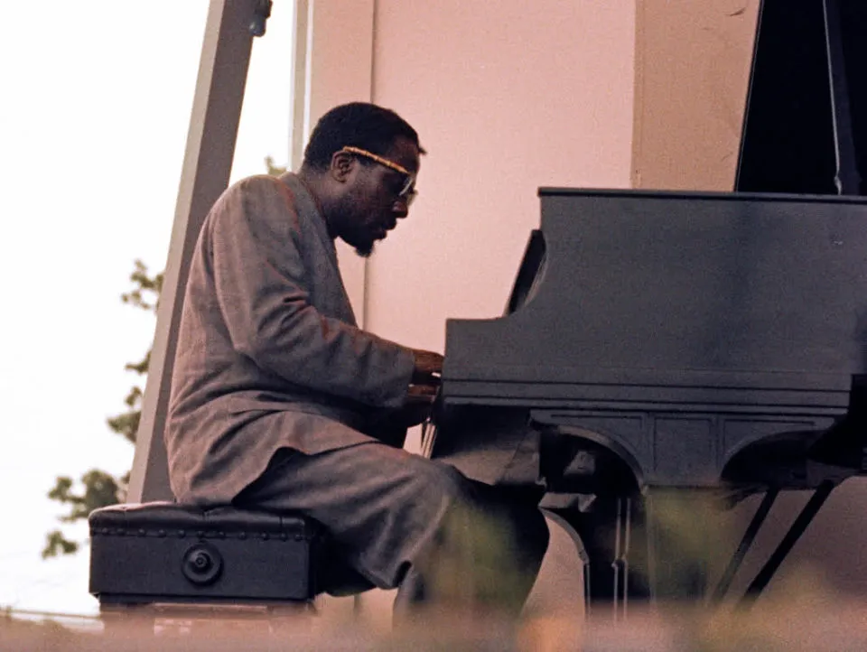 Thelonious Monk performs at the 1958 Newport Jazz Festival, a still image from the movie Jazz on a Summer's Day