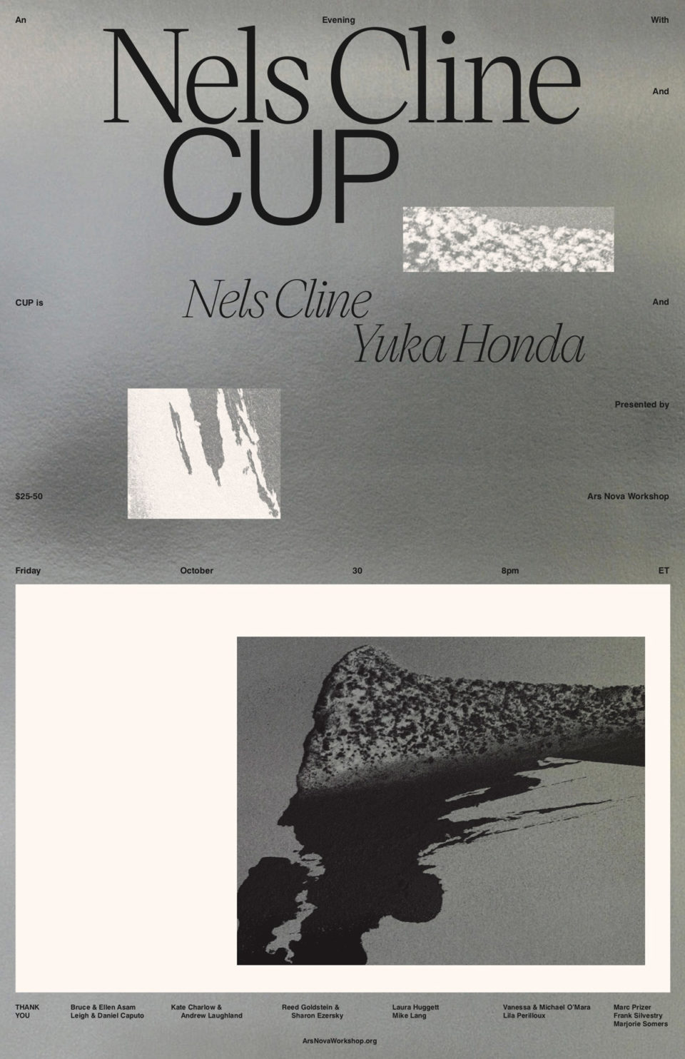 concert poster for Nels Cline/CUP presented by Ars Nova Workshop